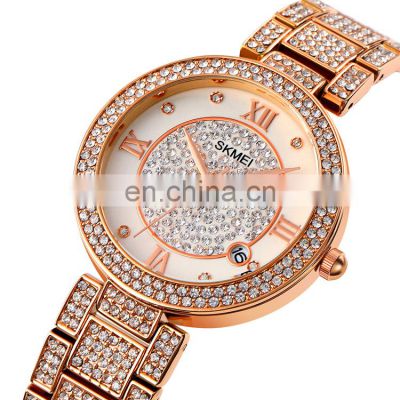 1739 quartz watch for lady round face diamond stainless steel wristwatch bracket time hour factory watch for lady