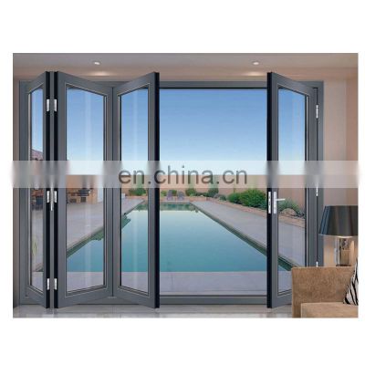 French doors  European waterproof aluminium glass bi-folding door for homes exterior glass