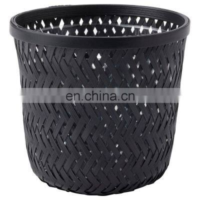 High Quality Black Bamboo Planter Pot With Plastic Inside Plant Holder Wholesale Vietnam Supplier