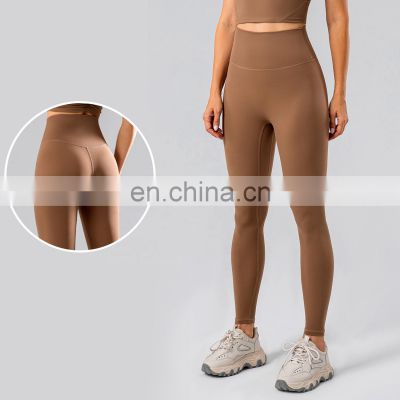 Factory Supply High Waist Yoga Quick Dry Leggings Fitness Feels Like Skin Women Sports Pants 78nylon 22spandes