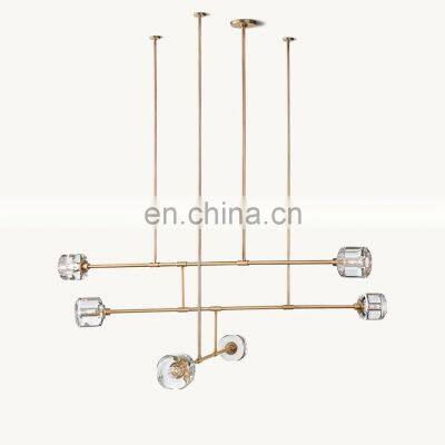 Modern Elegant 6 Lights Crystal Glass Chandelier Pendant Ceiling Lighting American Style for Dining Living Room Bedroom