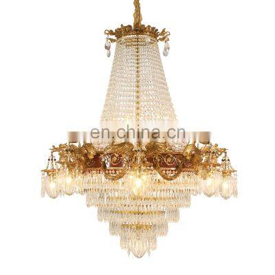 European Villa Luxurious Chandelier Modern Custom Large Hotel Lobby K9 Crystal Pendant Lamp