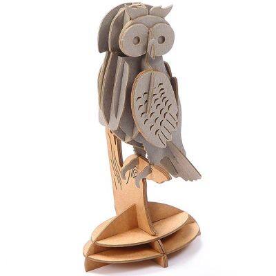 OEM 3D Owl DIY Cardboard Puzzle Model Eco-friendly Vivid Bird Building Art Kit and Craft Kits for Souvenir Gift&Stationery&Toys Shop
