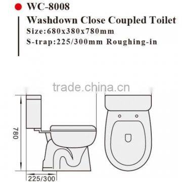 Two-Piece Washdown Cheap Watermark Toilet S/P Trap With GEBERIT or R&T Fitting Soft Cover, Australian WELS WC-8008 Quality Choice photo-2