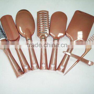 Good Quality Top Selling New Fashion Metallic Rose Golden Color Plastic Hair Brush photo-3