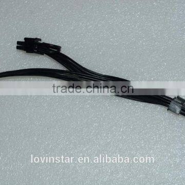 Shenzhen Supplier Mini 6pin to 6pin&8pin(6+2) PCI-e Dual Power Cable for Apple Mac Pro Video Card braided cable