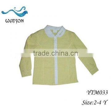 Boy Long Sleeve Plaid Fashion Shirts Top Wear