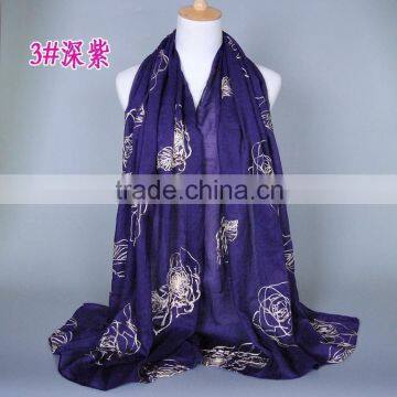 Wholesale Korea Fashion Cotton Embroidery Flower Pashmina Shawl Scarf