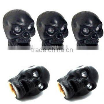 Black Evil Skull Style Tire Valve Stem Anti Dust Caps