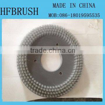 Nylon bristle disc floor cleaning brush