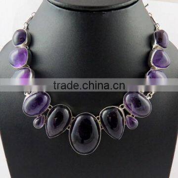 Stunning !! Amethyst 925 Sterling Silver Necklace, Fine Silver Jewellery, Online Silver Jewellery