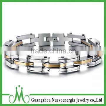 Men's Women's Stainless Steel Bracelet Link Wrist Silver Gold Polished Motorcycle Chain Bracelet