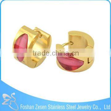ZS13057 New Design Charming Stainless Steel Hoop Earrings Rhinestone Earring Wholesale photo-5
