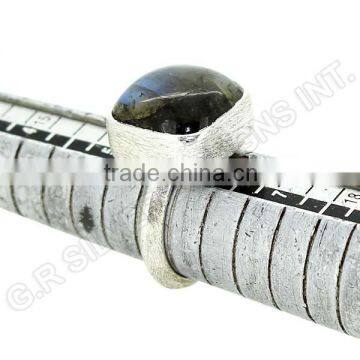 Natural Labradorite Cushion Cab Gemstone Ring,925 Sterling Silver Bezel Set Ring Jewelry photo-5