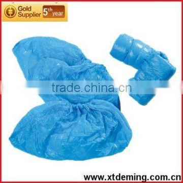 Blue Disposable Plastic Shoe Cover with Elastic