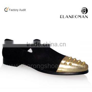 2016 new style black men rivet loafers shoes