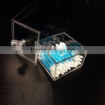 Perspex Q-tip Holder Box Acrylic Cotton Swab Display Box Plastic Small Items Cosmetic Storage