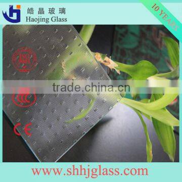 Shahe Haojing Clear Printing Diamond Amber Beehive Patterned Glass Figured Glass Rolled Glass photo-2