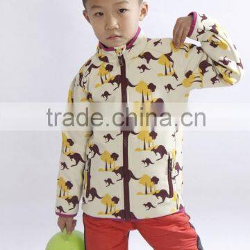 allover printed fashion kids softshell jacket for boys