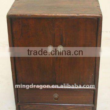 Chinese Antique Old Wood Colour bedside cabinet with one drawer two door 38*33*51cm