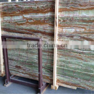 Cheap green vein onyx marble tile slab