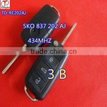 Tongda TD-RE 202AJ,5KO 837 202 AJ 434mhz for VW 3 button remote control