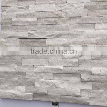 Stacked Stone Ledger Panels-Oak White Marble Split Face photo-2
