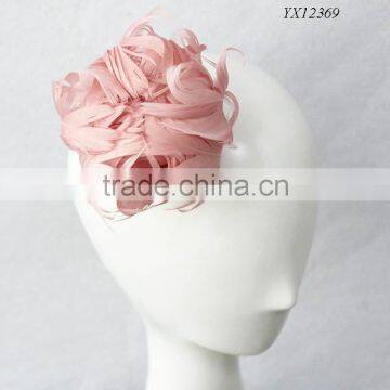 Lovely pink feather hair fascinator