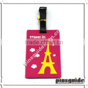 2014 Custom Made Red PVC Eiffel Tower Souvenirs Luggage Tag