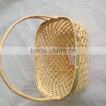 Supplying Good Price Nature Bamboo Basket with Handle