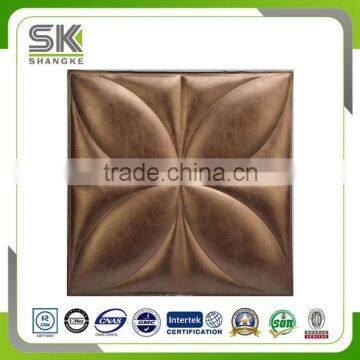 Texture PU Leather Flower Decorative Wall Covering For TV Background