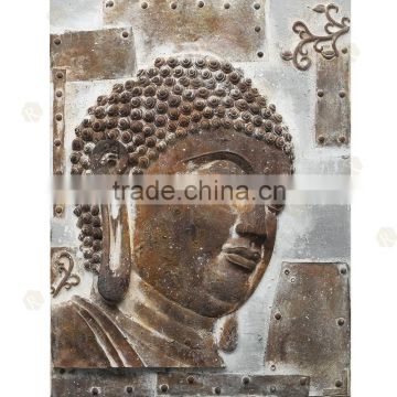 Solemn Religion Buddhism Painting Resin Relief Buddha