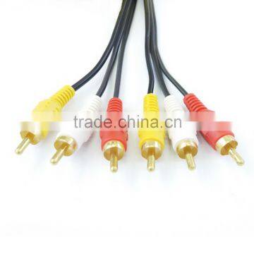 High Quality 3RCA to 3RCA VICEO&AUDIO M/M Cable for Computer/TV/DVD Player/soundbox photo-2