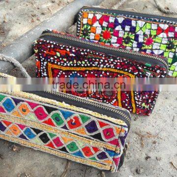 Handmade colorful vintage embroidery banjara bag wallets