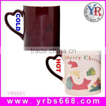 11oz color changing ceramic latte coffee mug heart shaped handle christmas