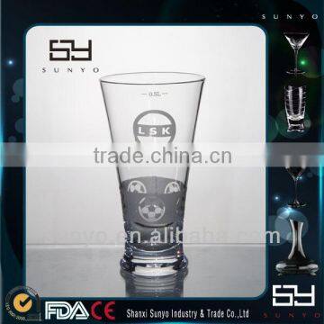 Handmade Customized Fashion Football Decal Beer Glass