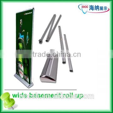 Luxury full aluminum roll up banner stand, wide base roll up display wide base roll up banner stand