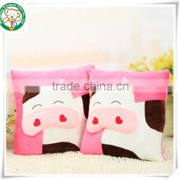 Funny cow plush pillow pink pillow for girls