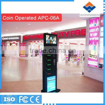 Remote advertising Charge for all phones Shoe shops Shopping Malls Mobile Phone Charge Station with 32 inch LCD APC-06A