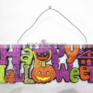 Wooden halloween decoration glitter halloween decoration