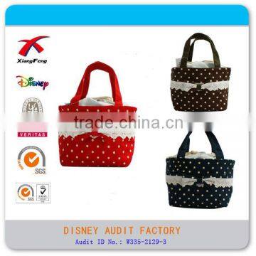 2015 new designs hot fashion tote printing wave point hand bag for kids