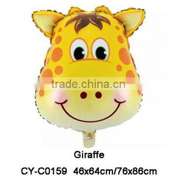 2016 New arrived Giraffe head balloon Helium Balloons,mylar balloons for party decoration