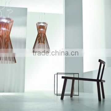 Slim Elegant Brown Finish Pendant Lighting Modern Bar Suspension Lamp Zhongshan Factory