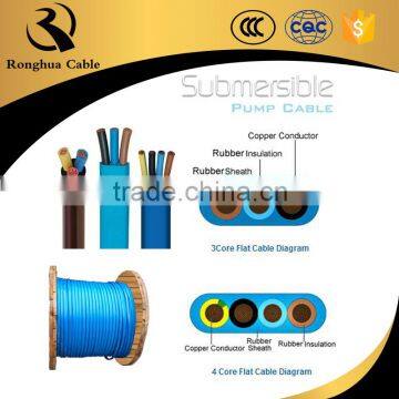 2016 hot Blue flat Submersible pump cable water resistant