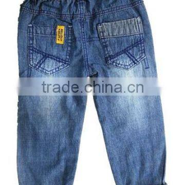 Baby Jeans With Hem Depth Boys Trousers Denim Jeans Boys Fashion Blue Jeans photo-2