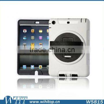 Genuine Leather Hand Strap Rotating 3 Layer Heavy Duty Hybrid Armor Case for IPad Mini 1 2 3, With Touchable Screen photo-2