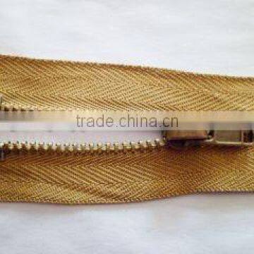 5# Metal Brass Zipper Antic-brass Teeth Zipper With Anti-brass Auto-lock Slider Jackert Zipper photo-2