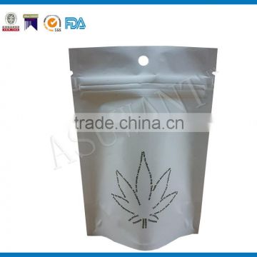 wholesale wite transparent stand up pouch with zipper top and hang hole