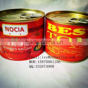 Hot sell 198g*48tins canned tomato paste taste delicious