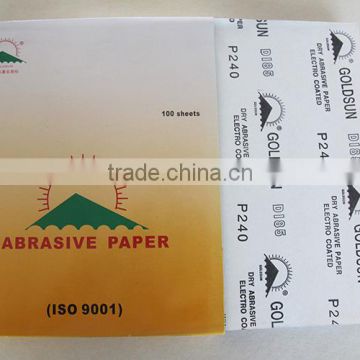 Dry anti-load coated sanding sheet with alumina & C-Weight latex paper for furniture, building material & 3C industry